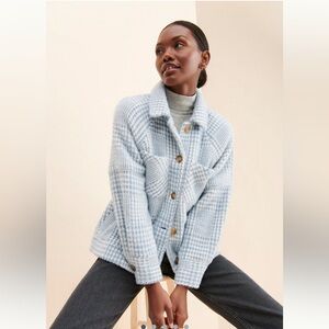 Anthropologie Greylin Houndstooth Shirt Jacket - Size XS